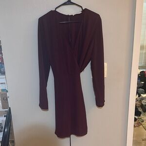 Lush Deep Red Long Sleeve Dress